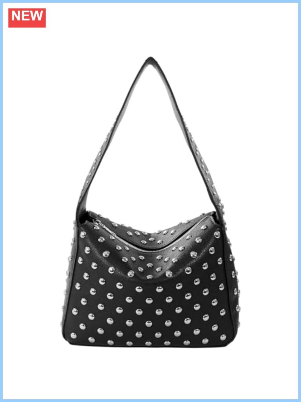 Studded Shoulder Bag Y2K Punk Vegan Leather Sling Purse